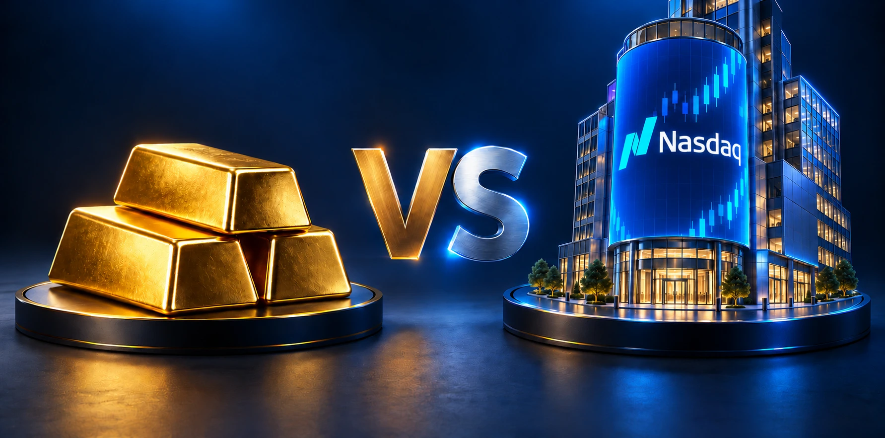 تصویر شاخص مقاله مقایسه طلا و NASDAQ 100